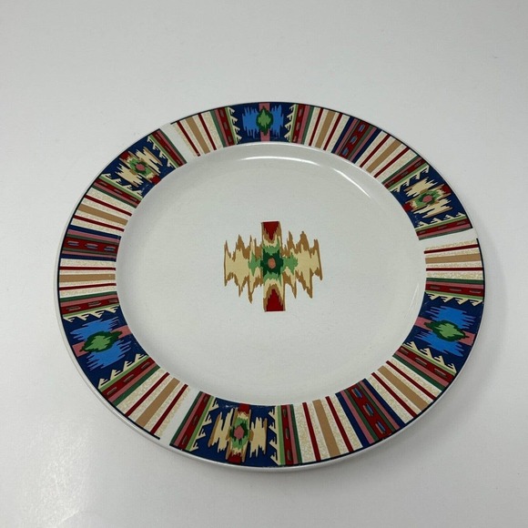 Tienshan Dinner Plate TIE22 Stoneware Southwestern 10 1/2" Set of 5 Vintage - Picture 6 of 13